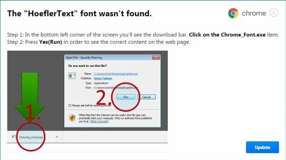 Proteggi il tuo blog WordPress da questo Chrome Font Attack Chrome Font Hack Lure 2