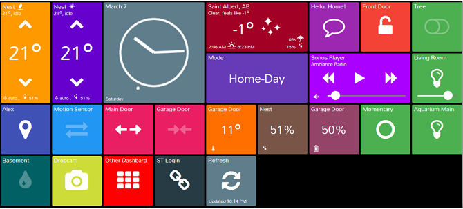 smartthings piastrelle azione