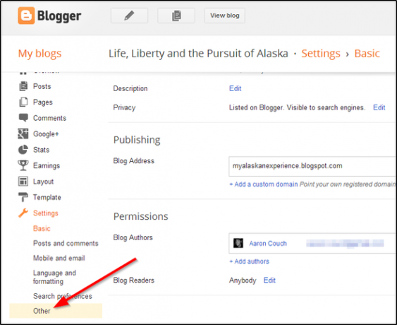 La tua guida dell'ultimo minuto all'esportazione del tuo blog manifesto prima che si spenga per sempre Menu barra laterale di Blogger Altro