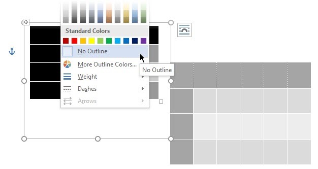 Utilizzare questo trucco per un migliore posizionamento della tabella nel contorno delle caselle di testo di Microsoft Word MSWord