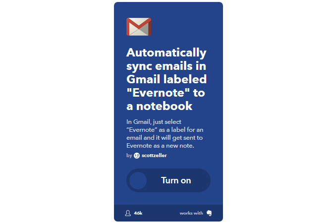 La guida IFTTT definitiva: usa lo strumento più potente del Web come un Pro 47IFTTT SelectiveGmailsToEvernote