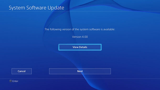 Aggiornamento del firmware 4.0 per PlayStation 4