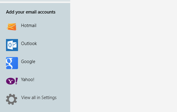 Aggiungi account di posta elettronica all'app di posta di Windows 8