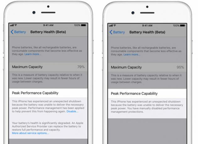 Salute della batteria di iOS 11