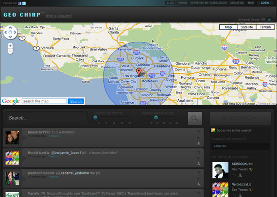 Mashup di Twitter e Google Maps