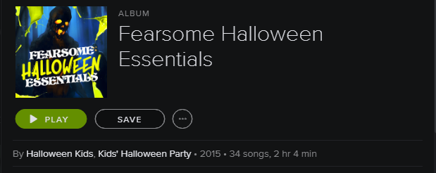 Playlist Spotify - Elementi temibili di Halloween