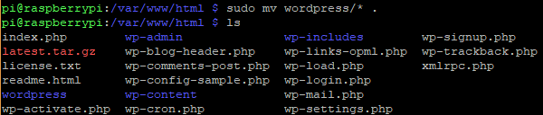 Sposta il contenuto della directory di WordPress