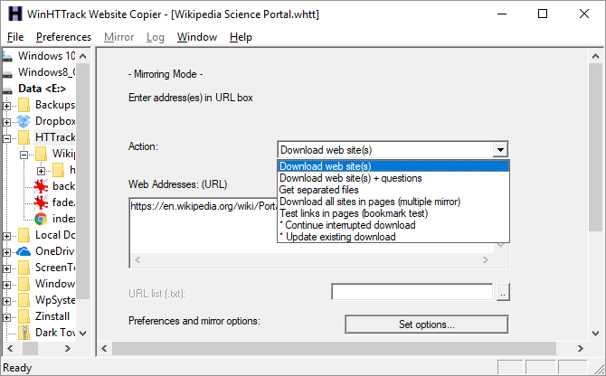 Salvataggio e backup di siti Web per la lettura offline con HTTrack HTTrack 02 670x416