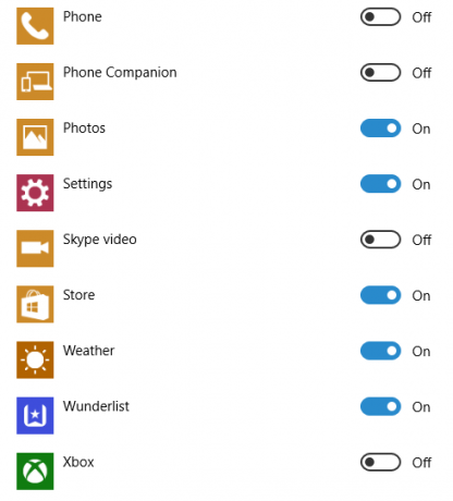 Impostazioni app in background di Windows 10