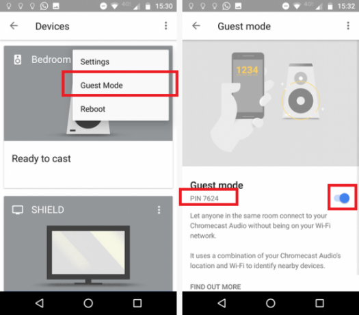 Come abilitare la modalità ospite in Chromecast Audio modalità ospite chromecast 571x500