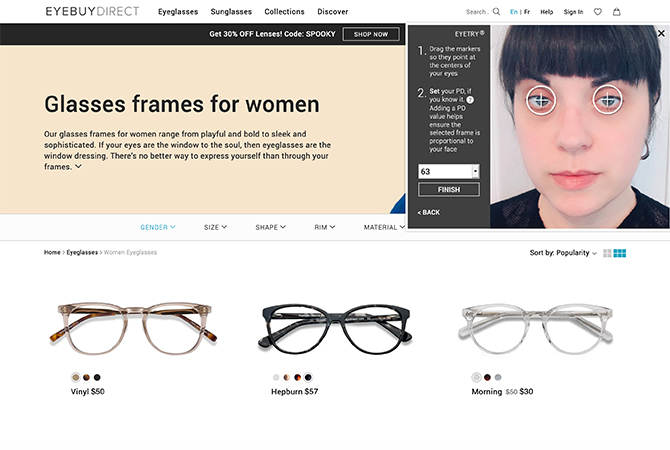 EyeBuyDirect Prova gli occhiali online