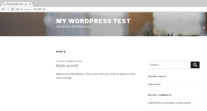 Sito WordPress installato su un Raspberry Pi