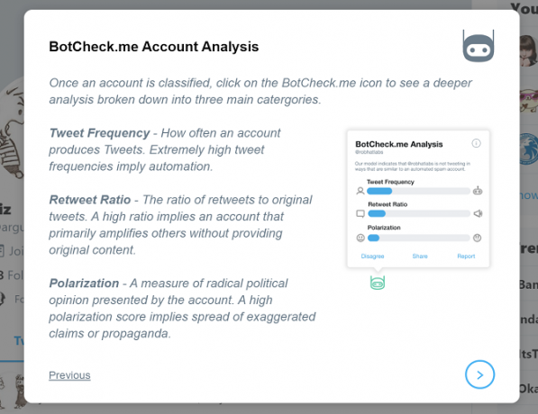 fattori di analisi dell'account botcheck