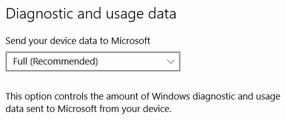 Come ottenere il feedback diagnostico di Windows 10 Creators Update Now