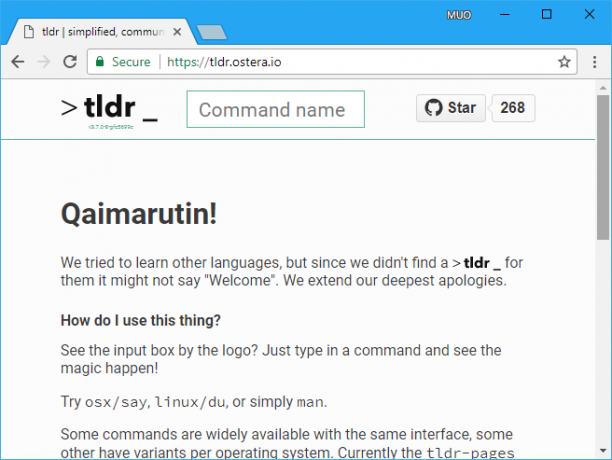 abbreviare le pagine man con il comando tldr linux mac