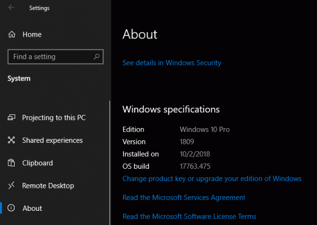 Impostazioni specifiche di Windows 10