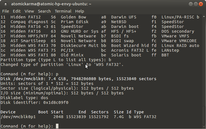 formato di installazione di Linux raspberry pi