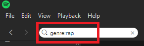 Genere di ricerca Spotify
