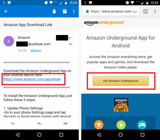 Come installare l'Amazon Appstore su Android amazon appstore e-mail download 571x500