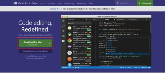 scarica il codice di Visual Studio mac