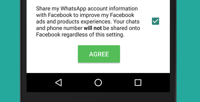 Nuova funzione di WhatsApp - Privacy delle informazioni sulla condivisione di Facebook