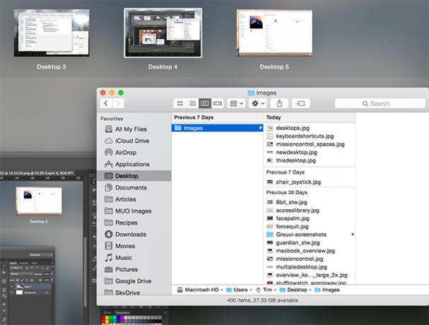 Come utilizzare più desktop nella velocità di visualizzazione rapida di Mac OS X.