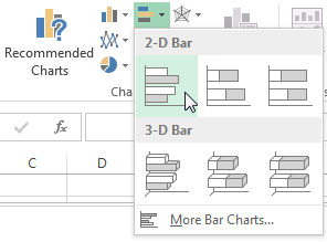 Excel Seleziona grafico a barre 2D