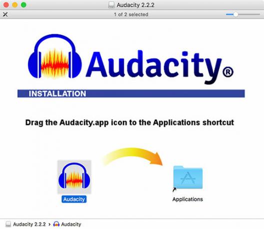 Installazione di Audacity per macOS