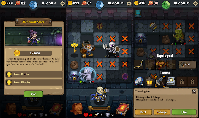 Dungelot ha frantumato le terre ios roguelike