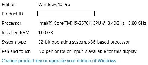 Tipo di sistema di Windows 10