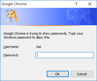 chrome mostra password