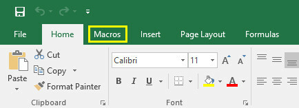 scheda macro di Excel