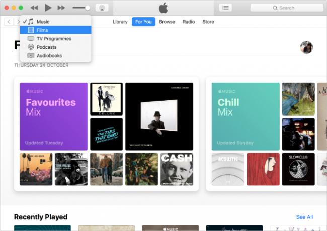 iTunes mostra musica, TV e podcast con Apple Music