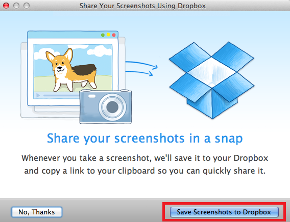 Come salvare e caricare automaticamente schermate su Dropbox su Mac schermate di dropbox