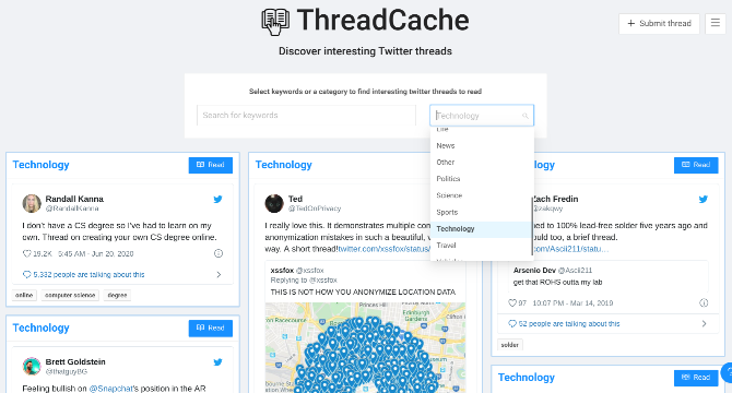 Scopri le discussioni su Twitter che vale la pena leggere su ThreadCache 