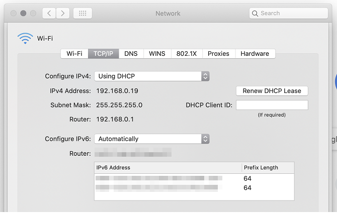 indirizzo IP router macos