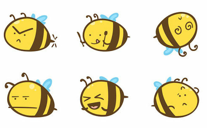 Pacchetto adesivi iMessage Buzz Bees