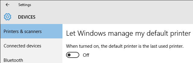 Stampante predefinita di Windows 10