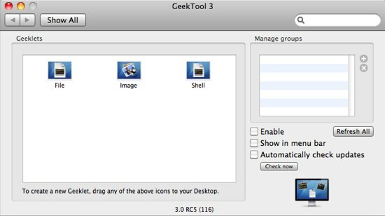 GeekTool - Visualizza le informazioni di sistema su Mac in Preferenze Style 01c GeekTool 3