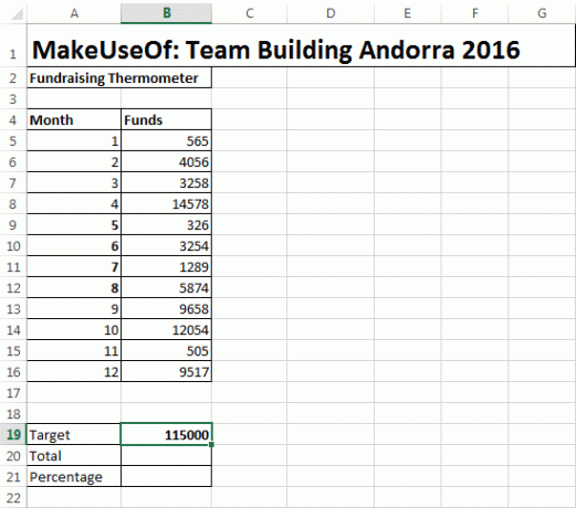 Tabella di base di Excel