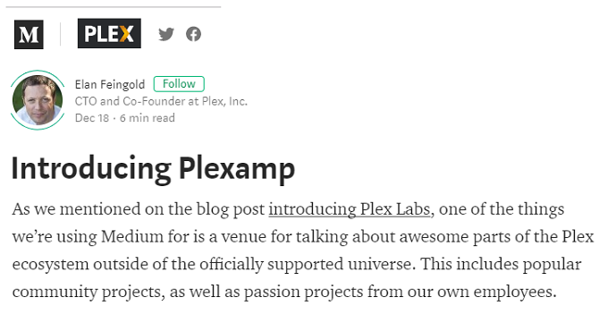 Presentazione di Plexamp di Plex Labs