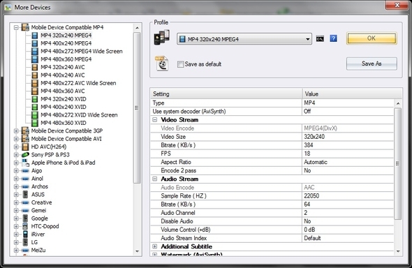 convertire file di filmati