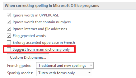 Come eseguire il controllo ortografico e grammaticale nel dizionario principale di Microsoft Word ms