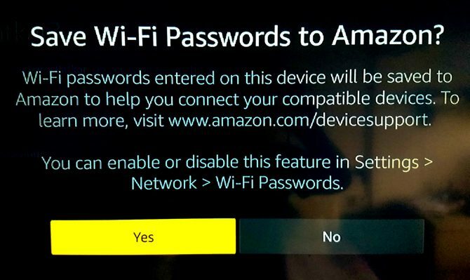 Configurare Amazon Fire TV Stick: salvare le password Wi-Fi su Amazon?