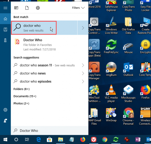 Apri i risultati di ricerca di Cortana in Internet Explorer o Edge