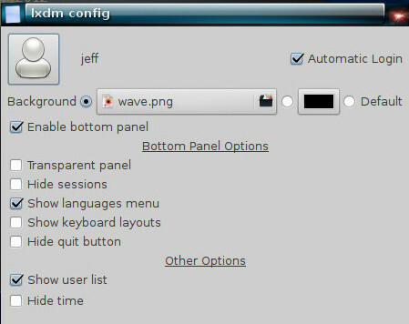 lxdm-settings linux-display-manager-