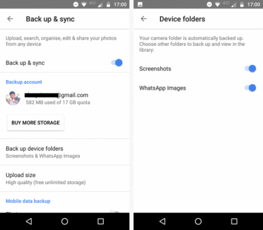 google foto di backup Android