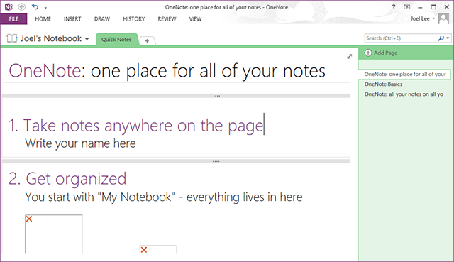 OneNote-Panoramica