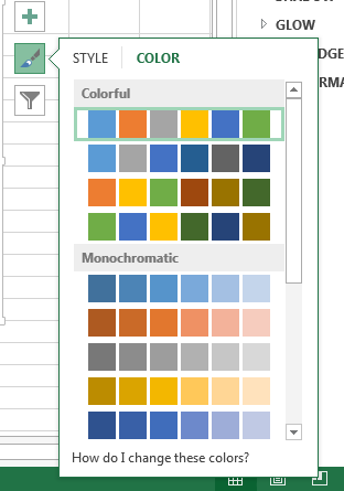 Preimpostazioni colore Excel