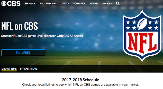 cbs tutti gli accessi nfl